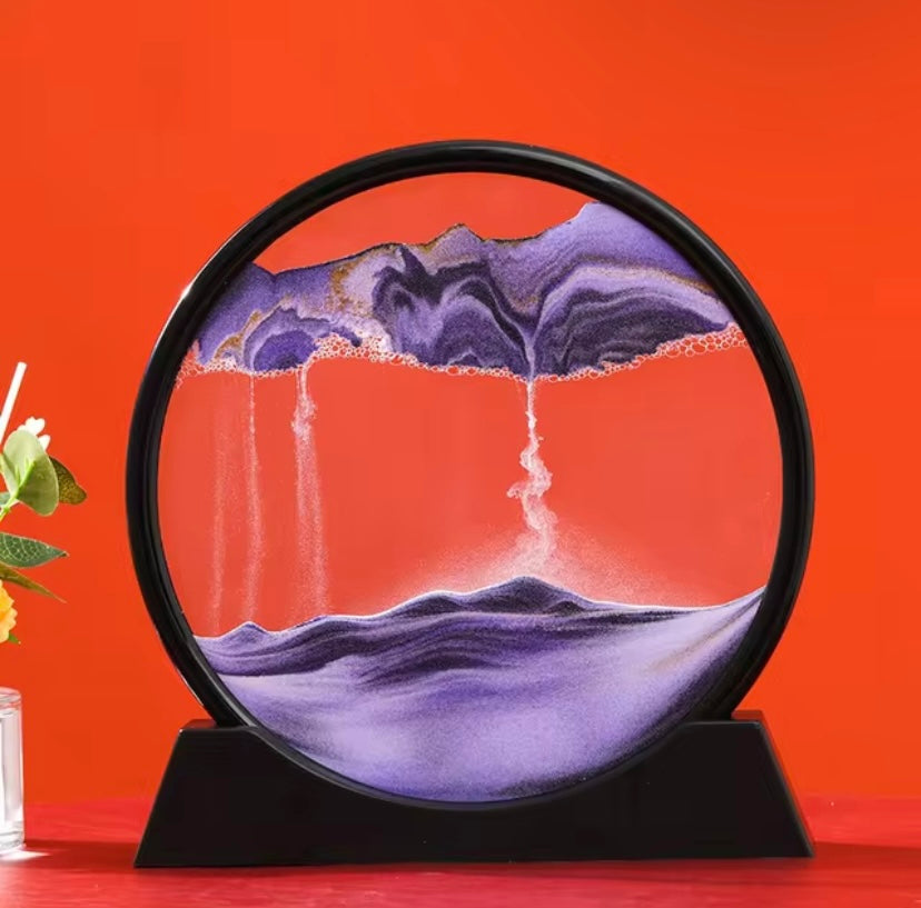 3D Moving Sand Art Picture Round Glass Deep Sea