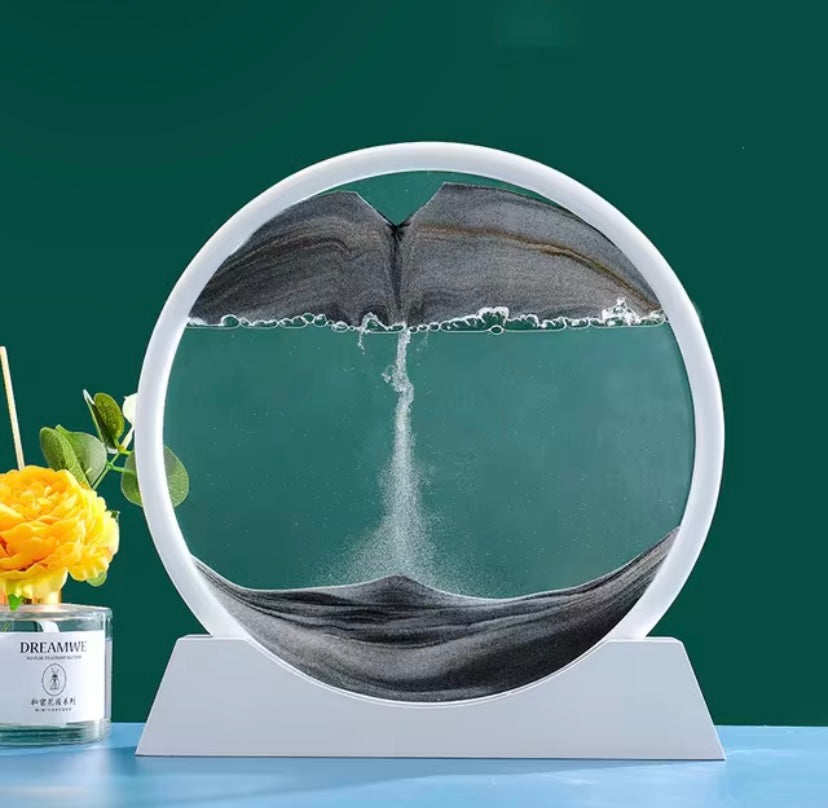 3D Moving Sand Art Picture Round Glass Deep Sea