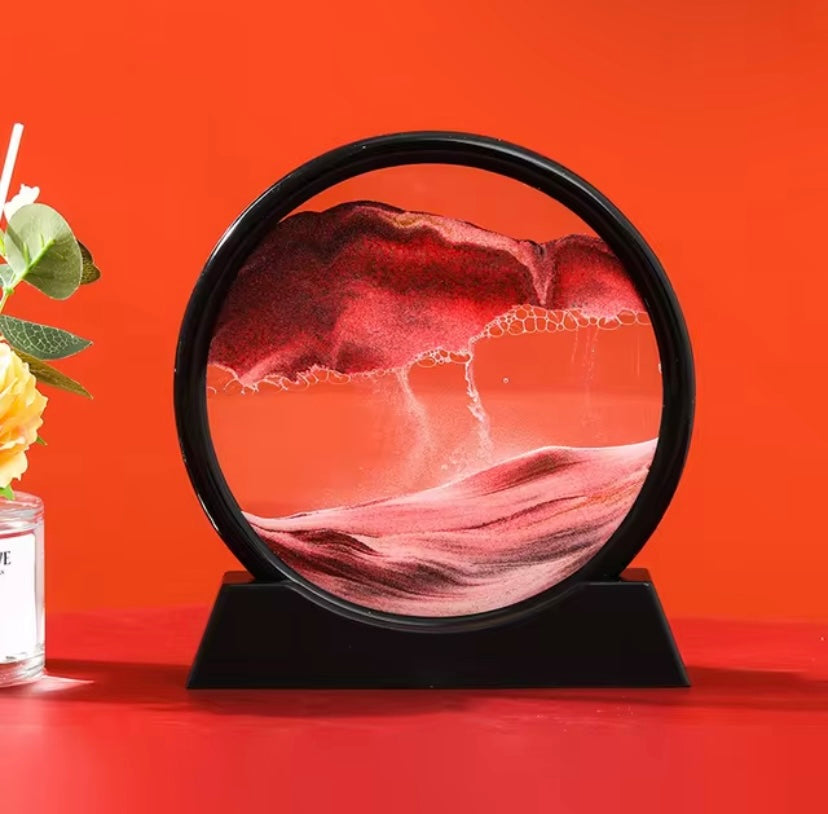 3D Moving Sand Art Picture Round Glass Deep Sea