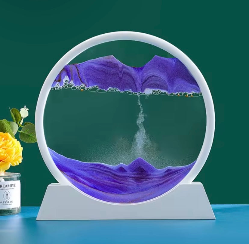 3D Moving Sand Art Picture Round Glass Deep Sea