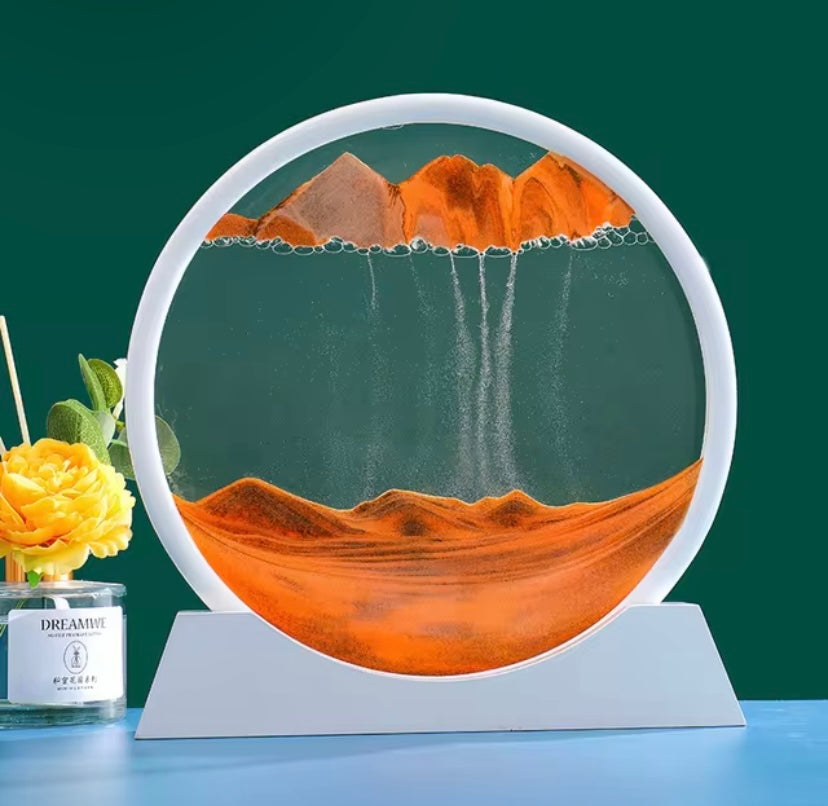 3D Moving Sand Art Picture Round Glass Deep Sea