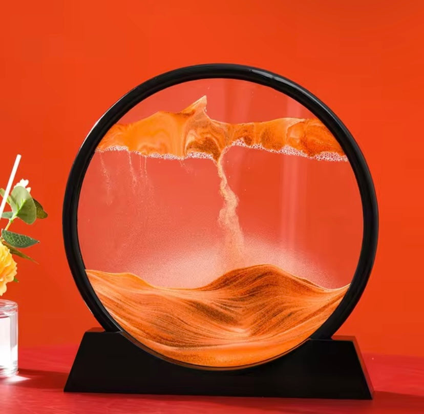 3D Moving Sand Art Picture Round Glass Deep Sea