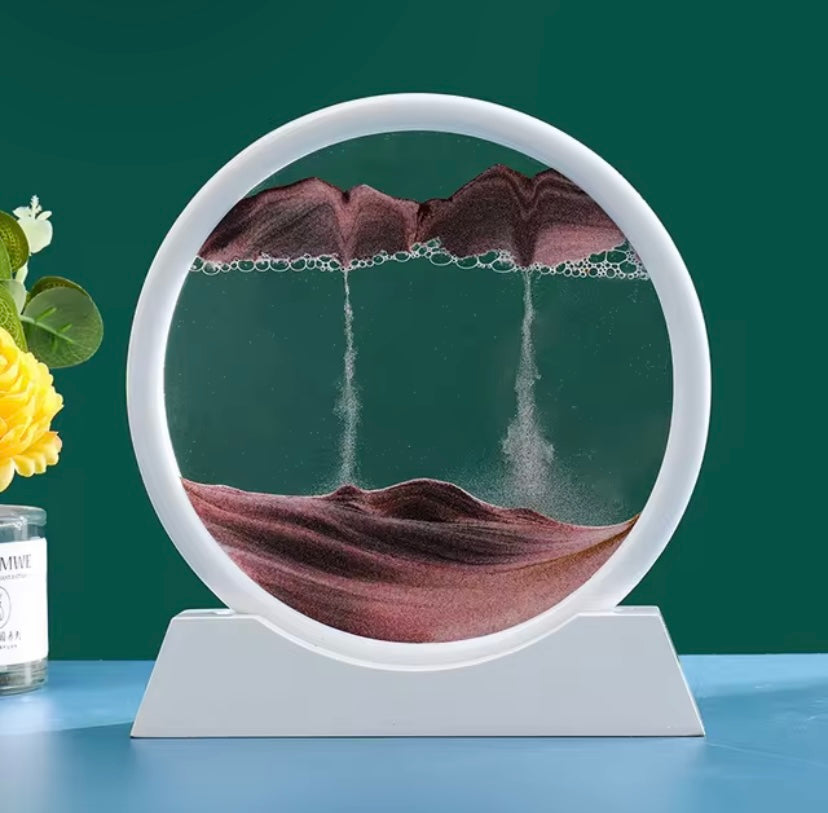 3D Moving Sand Art Picture Round Glass Deep Sea