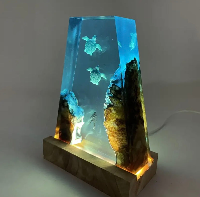 1pc Handmade Turtle Resin Lamp